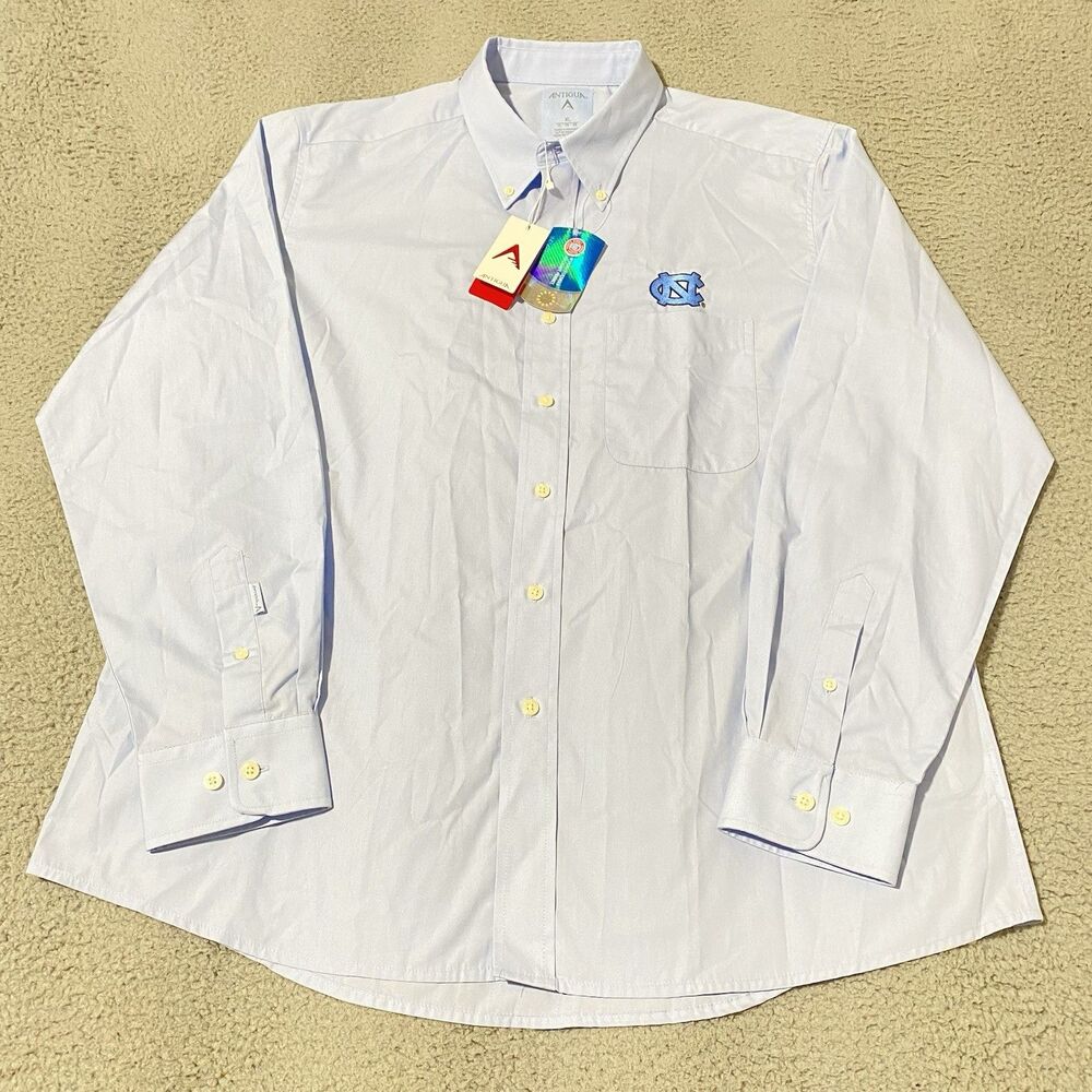 North Carolina UNC Tar Heels Shirt Antigua Mens XL Blue Long Sleeve Button NEW